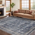 thumbnail image 1 of 5x7 Area Rugs for Living Room Machine Washable Vintage Boho Carpet Non Slip Ultra Soft Non-Shedding Throw Rug Low Pile Lightweight Indoor Floor Carpet for Bedroom Nursery Denim, 1 of 9