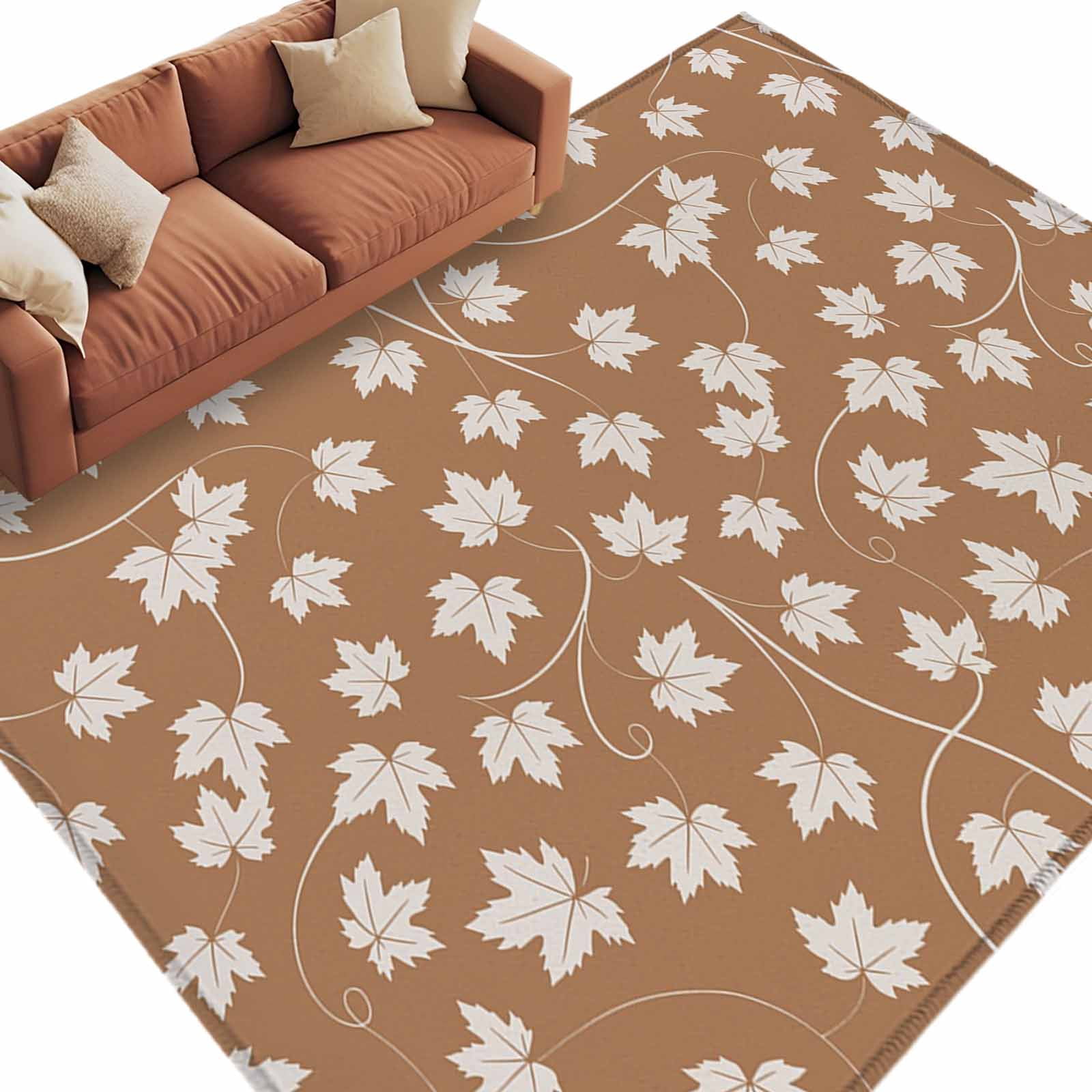 5x7 Area Rugs for Living Room, Maple Leaf Non Slip Area Rugs for ...