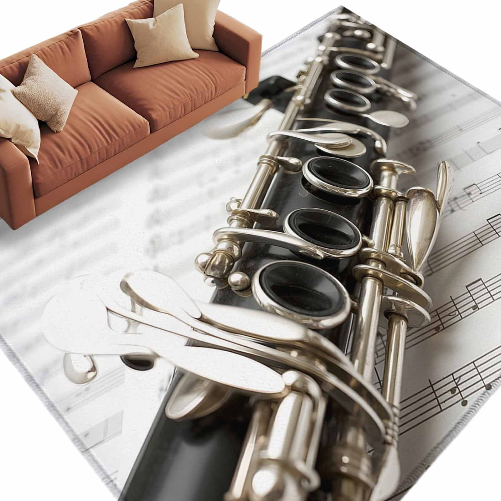 Musical Instrument Rug 5x7 Area Rugs for Living Room, Musical Instrument Non Slip Area Rugs ...