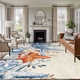 thumbnail image 1 of 5x7 Area Rugs for Living Room, Orange Blue Starfish Coastal Non Slip Area Rugs for Kitchen Bedroom Entryway, Summer Beach Eucalyptus Rustic Washable Carpet Runner Rug Floor Mats for Bedroom, 1 of 8