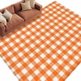 thumbnail image 1 of 5x7 Area Rugs for Living Room, Orange Non Slip Area Rugs for Kitchen Bedroom Entryway, Country French Rustic Buffalo Plaid Modern Art Washable Carpet Runner Rug Floor Mats for Bedroom Home Decor, 1 of 9