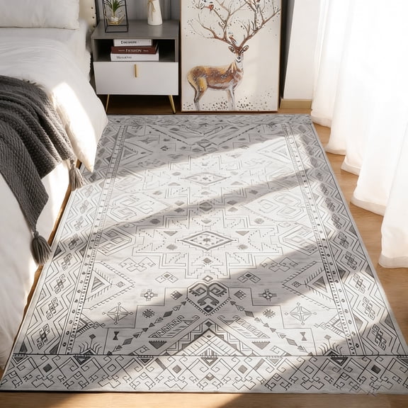 5x7 Area Rugs Living Room Rug Washable Vintage Boho Rug No Slip Stain Resistant Soft Carpet Large Carpets for Bedroom Dining Room Farmhouse Hallway Home Office
