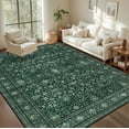 thumbnail image 1 of 5x7 Area Rugs Living Room Rug: Washable Vintage Distressed Floral Rug No Slip Stain Resistant Soft Carpet Indoor Large Carpets for Bedroom Dining Room Farmhouse Nursery Hallway Home Office Deep Green, 1 of 18