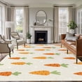 thumbnail image 1 of 5x7 Area Rugs for Living Room, Spring Easter Non Slip Area Rugs for Kitchen Bedroom Entryway, Watercolor Cute Carrots Vegetables Beige Washable Carpet Runner Rug Floor Mats for Bedroom Home Decor, 1 of 8