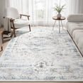 thumbnail image 1 of 5x7 Washable Living Room Distressed Vintage Area Rug, Retro Floral Non Slip Carpet Soft Low Pile Tapis Salon Throw Rug for Bedrooms, Dining Room, Living Room, Office., 1 of 11