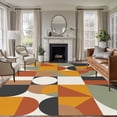 thumbnail image 1 of 5x7 Area Rugs, Luxurious, Non-Skid Rubber Backing Large Rectangle Rugs - Living Room Bedroom Home Office, Abstract Middle Century European American Colors Indoor Floor Mat Carpets Washable Rug, 1 of 9
