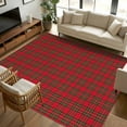 thumbnail image 1 of 5x7 Area Rugs, Red Green Checkered Non-Skid Rubber Backing Large Rectangle Rugs - Living Room Bedroom Home Office, Christmas Red and Green Plaid Indoor Floor Mat Carpets Washable Rug, 1 of 9