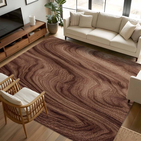 5x7 Area Rugs, Retro Wood Grain Non-Skid Rubber Backing Large Rectangle Rugs - Living Room Bedroom Home Office, Rustic Farmhouse Wooden Board Brown Indoor Floor Mat Carpets Washable Rug
