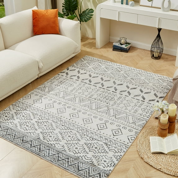 5x7 Area Rugs, Rug for Living Room, Non-Slip Foldable Washable Rugs Non Shedding Accent Rugs for Living Bedroom Office Dining Room (5x7ft,08)