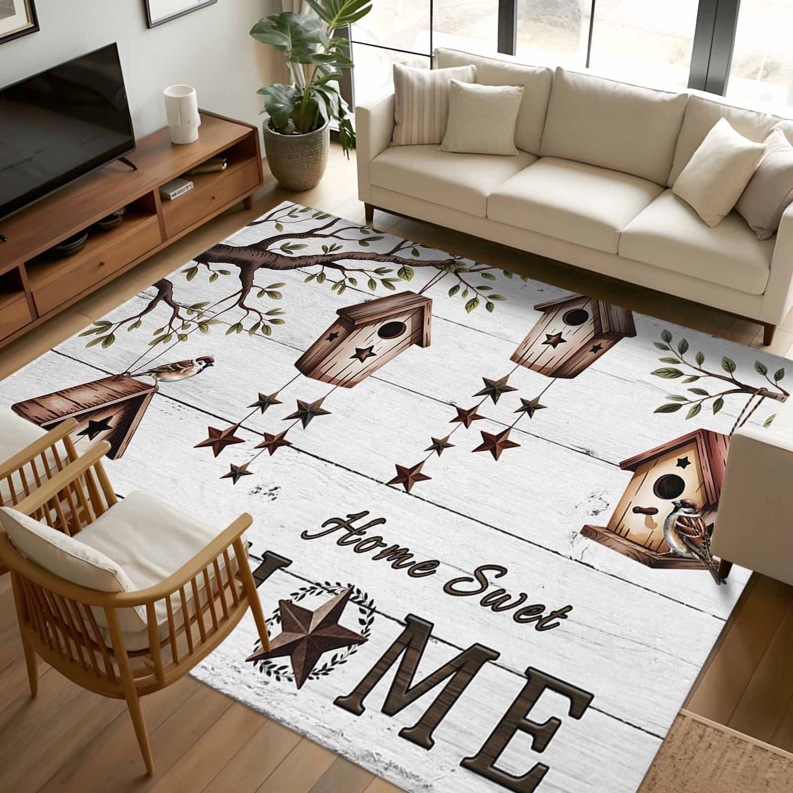 5x7 Rectangular Rugs 5x7 Area Rugs, Sweet Home Non-Skid Rubber Backing Large Rectangle Rugs ...