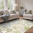 thumbnail image 1 of DEORAB 5x7 Washable Area Rug for Living Room with Non Slip Backing,Traditional Hallway Runner Rug,Low Pile Lightweight Carpet,Floral Print Mat,Better Home,Washable Machine,Green, 1 of 10