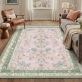 thumbnail image 1 of DEORAB 5x7 Area Rugs for Living Room, Machine Washable Non Slip Vintage Floral Rugs, Low Pile Lightweight Print Pattern Rug for Bedroom, Dusty Pink, 1 of 5