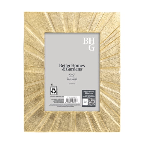 Better Homes & Gardens 5x7 Picture Frame – Gold Cast Radiant Metal Tabletop Photo Frame