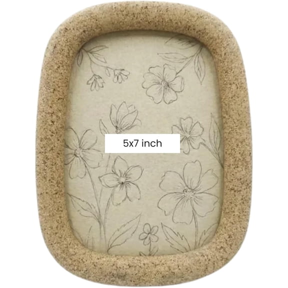 5x7 Beige Picture Frames, Stone Look Resin Natural Textured Decorative Photo Frames for Home and Office Dcor