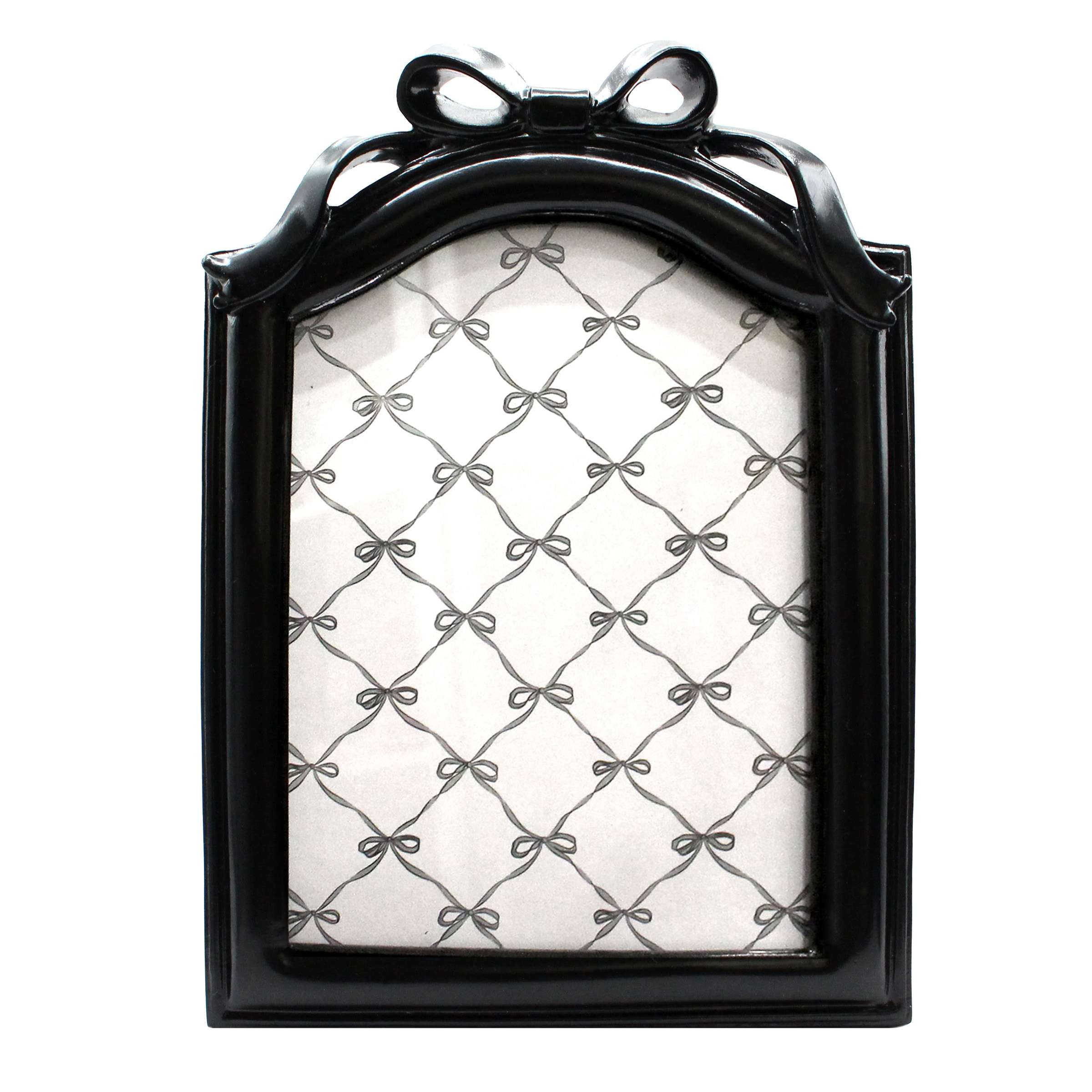 OneDesign Home 5x7 Black Bow Tabletop Resin Picture Frame