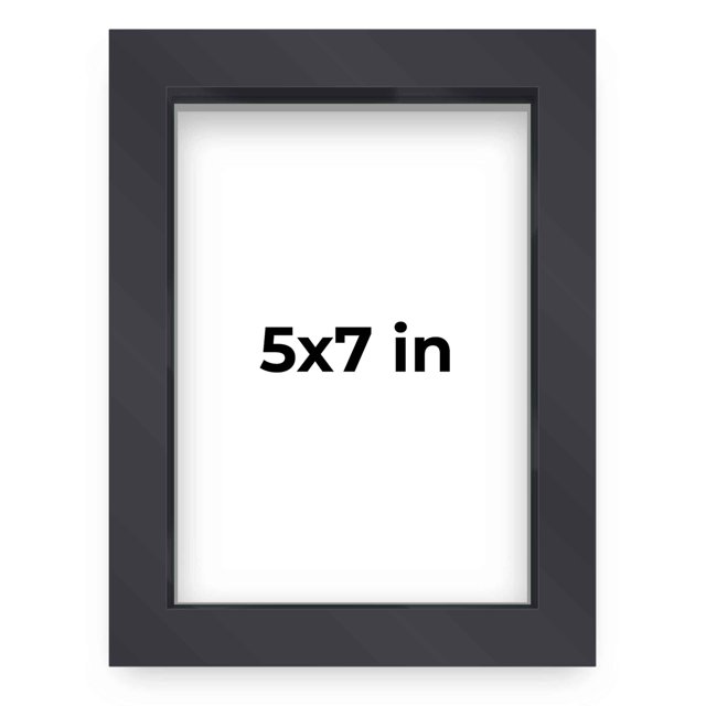 5x7 Black Shadowbox Frame - Interior Size 5x7 by 1 Inches - Made to Display Items Up To 1 Inches Deep