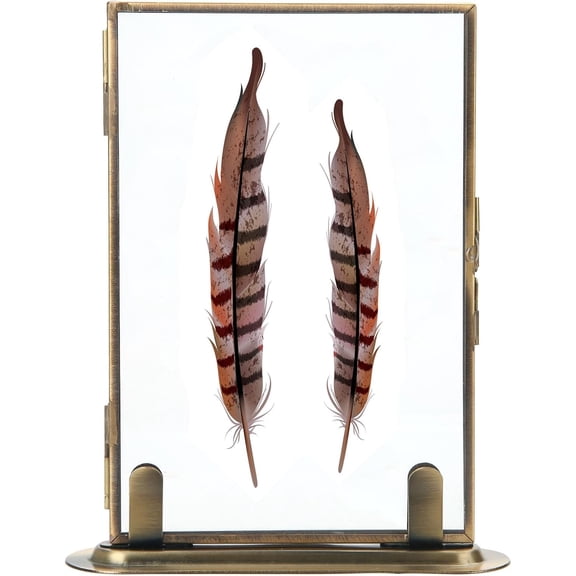 5x7 Brass Floating Frame with Double Glass and Metal Stand Bestseling