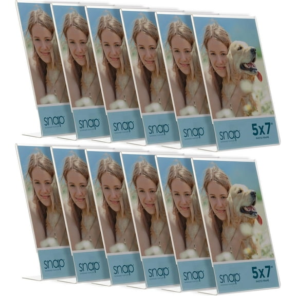 5x7 Clear Acrylic Self Standing Frame, Set of 12