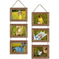 5x7 Collage Picture Frames Set of 2, Rustic Wooden Real Glass ...