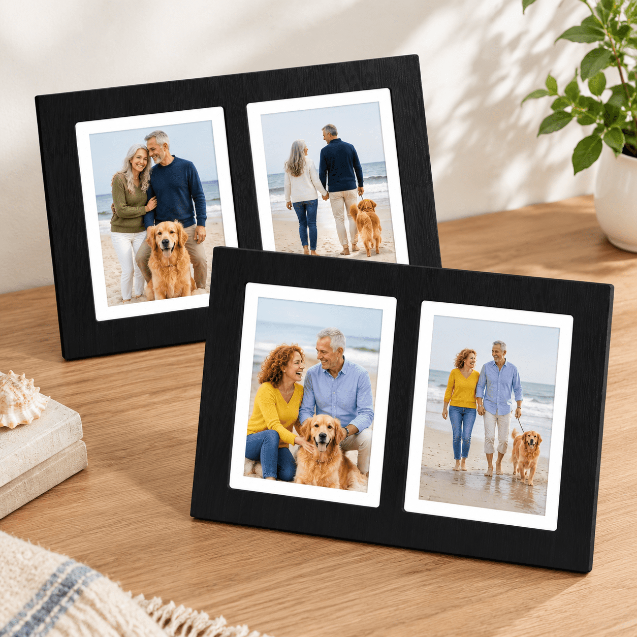 Rustic Picture Frame Set 5x7 Collpicture Frame Set Of 2 Double 5 X 7 With Real Gldisplay 2 ...