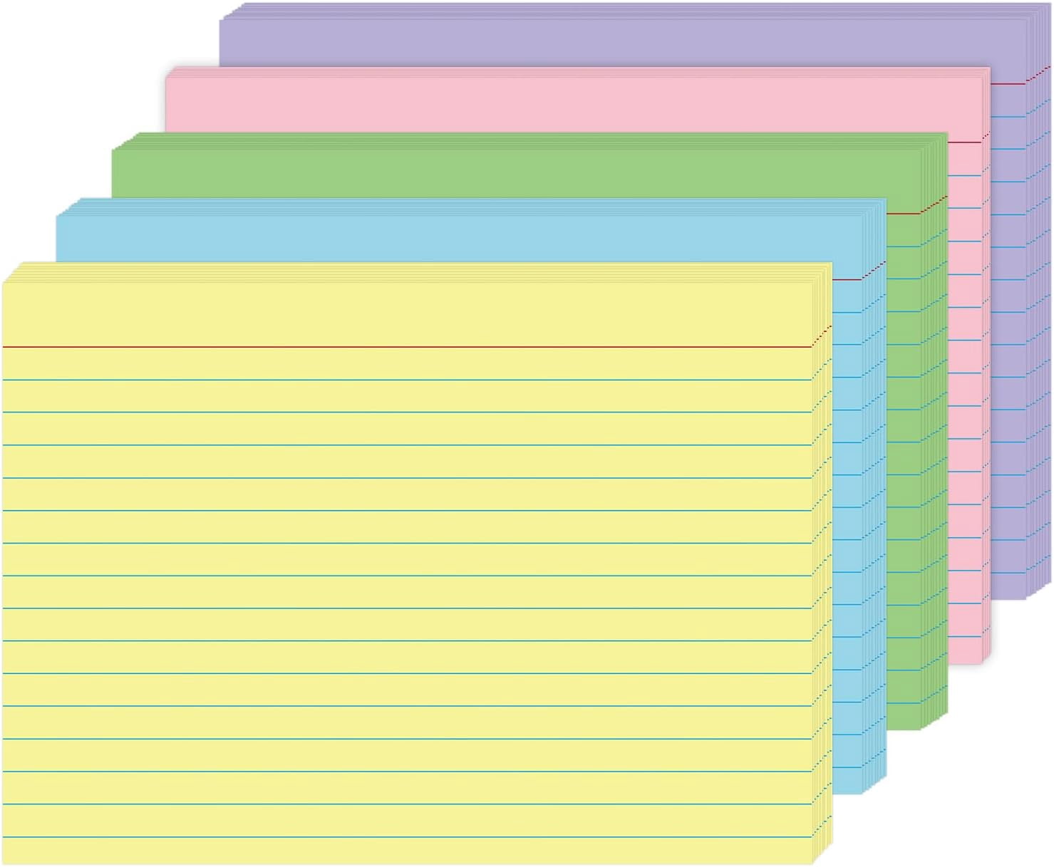 5x7-colored-note-cards-50-pcs-large-heavy-duty-250gsm-lined