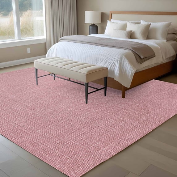 5x7 Dark Red Texture Area Rug for Living Room, Washable Non Slip Low ...