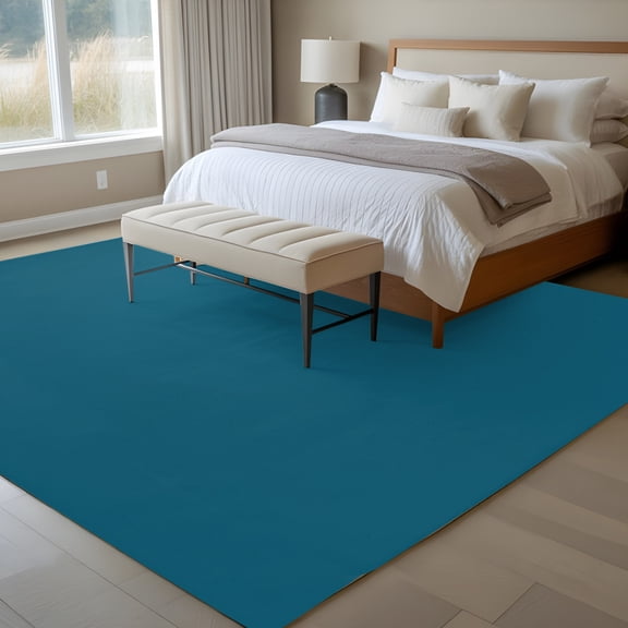 5x7 Dark Teal Area Rug for Living Room, Washable Non Slip Low Pile Soft Indoor Rug for Bedroom Dining Room, Solid Green Color Standard Room Rug