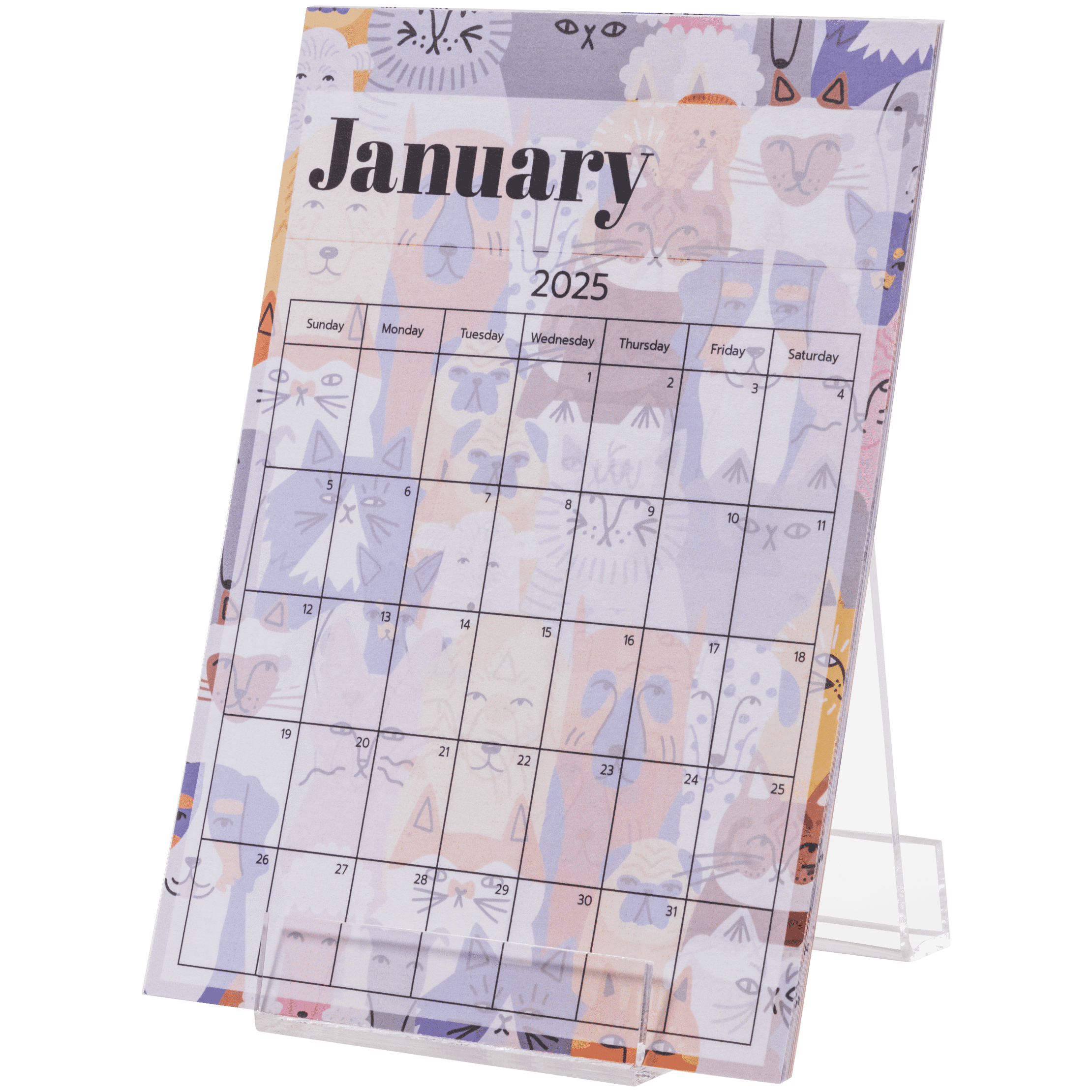 5x7 Desktop Calendar Cards with Acrylic Stand