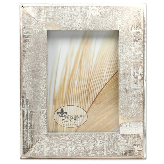 5x7 Distressed Gray Wood With White Wash Picture Frame