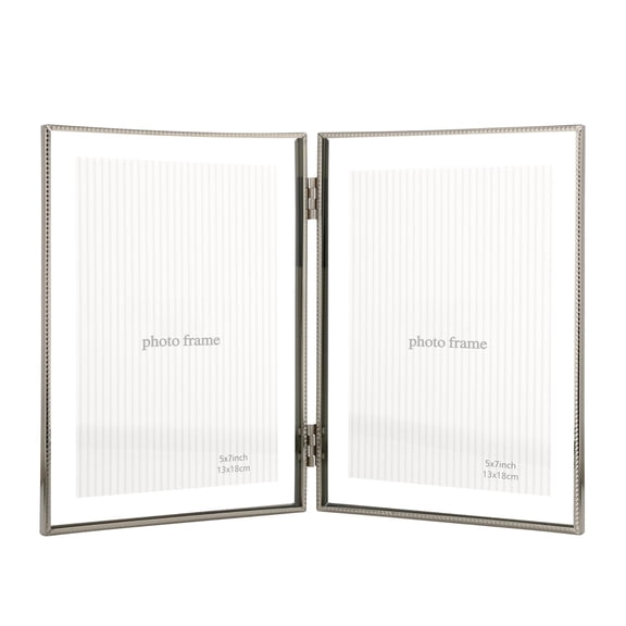 5x7'' Double Floating Photo Frame | Fits 2x3" To 4x6" Photos Metallic Lace Edge Desktop/shadjustable Elegant Gift Idea For Weddings Thanksgiving And More