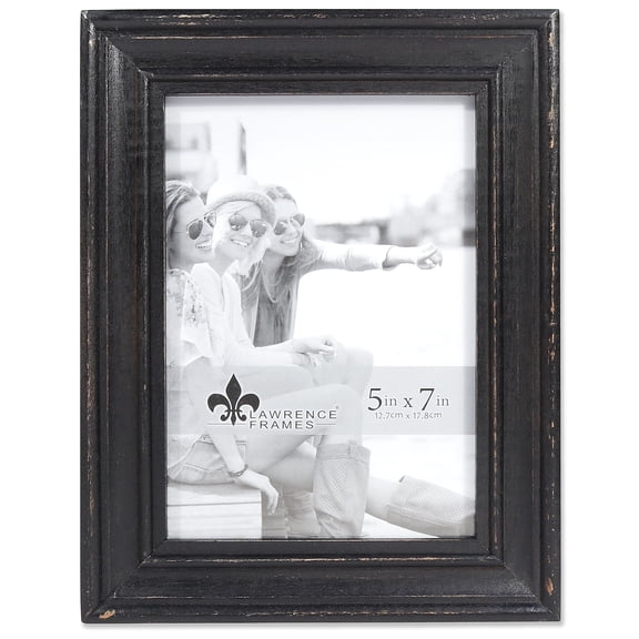 5x7 Durham Weathered Black Wood Picture Frame