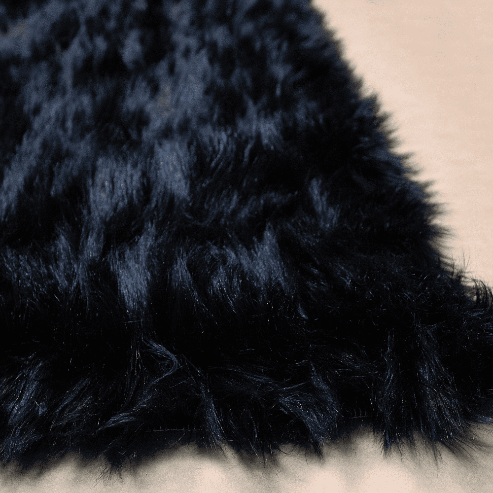 Black Faux Fur Sheepskin Hide Animal Skin 5 x7 Feet Area Rug Solid black-faux-fur-sheepskin-hide-animal-skin-5-x7-feet-area-rug-solid