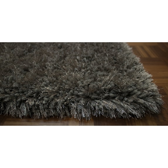 5x7 Feet Dark Gray Dark Grey Color Solid Plush Shag Shaggy Fluffy Fuzzy Furry Area Rug Carpet Rug Modern Contemporary Decorative Designer Bedroom Living Room