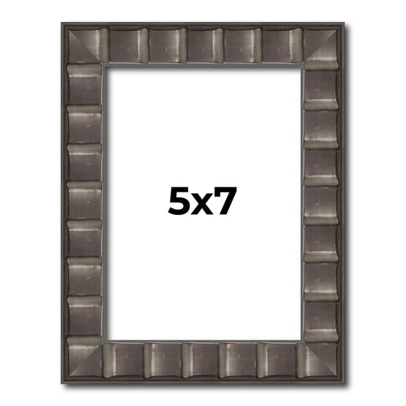 5x7 Frame Black Brown Chestnut Mosaic Solid Wood Picture Frame | 1.125 Inch Moulding Width |