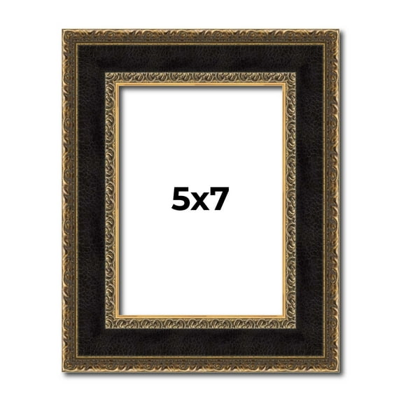 5x7 Frame Gold Antique Vintage Sold Wood Picture Frame | 1.75 Inch Moulding Width | Interior Frame
