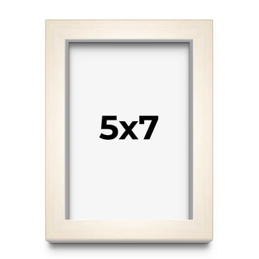 5x7 Frame White Wheat Solid Wood Picture Frame | Moulding Width 0.75 Inches | Interior Depth 0.5