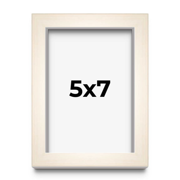 5x7 Frame White Wheat Solid Wood Picture Frame | Moulding Width 0.75 Inches | Interior Depth 0.5