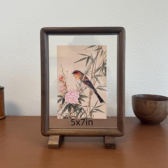 5x7 Frames Wood Decor Modern Picture Frame Walnut with Rounded Corners for Tabletop,Walnut,Photo Display,Desk Picture Frame,Gift Ideas,Home Decor