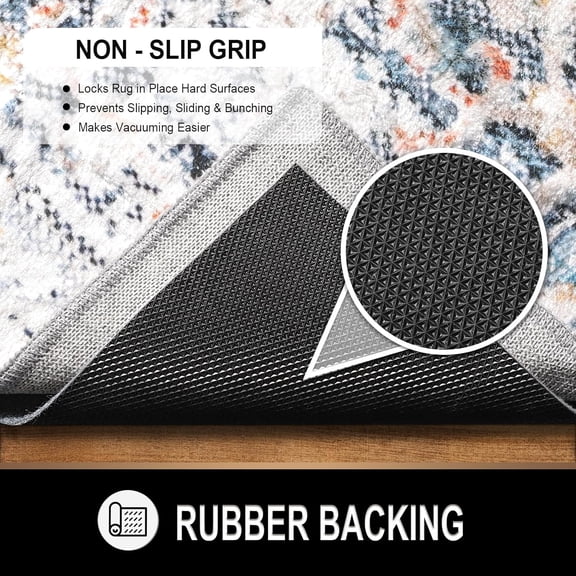 5x7 Ft Felt and Rubber Rug Pad Non-Skid Low Profile Cushioned Floor Protector Safe for Hardwood, Tile, Laminate, and Carpet