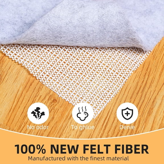 5x7 Ft Rubber Backed Felt Rug Pad Non-Slip Carpet Cushion Thick Floor Protector for Hardwood, Laminate, and Tile