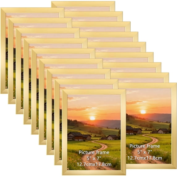 5x7 Gold Picture Frame Set of 16 for Wall or Tabletop, Multi-Frame ...