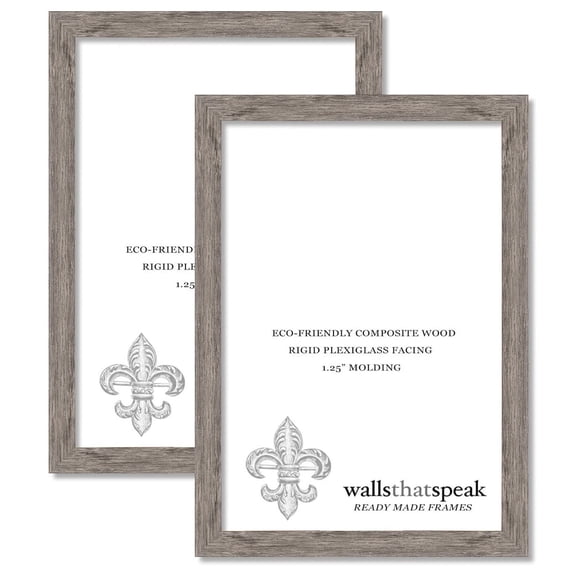 5x7 Gray Barnwood Picture Frame for Puzzles Posters Photos or Artwork (2-Pack)