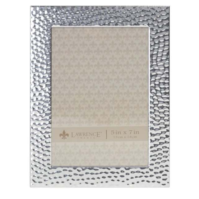 5x7 Hammered Metal Frame Silver