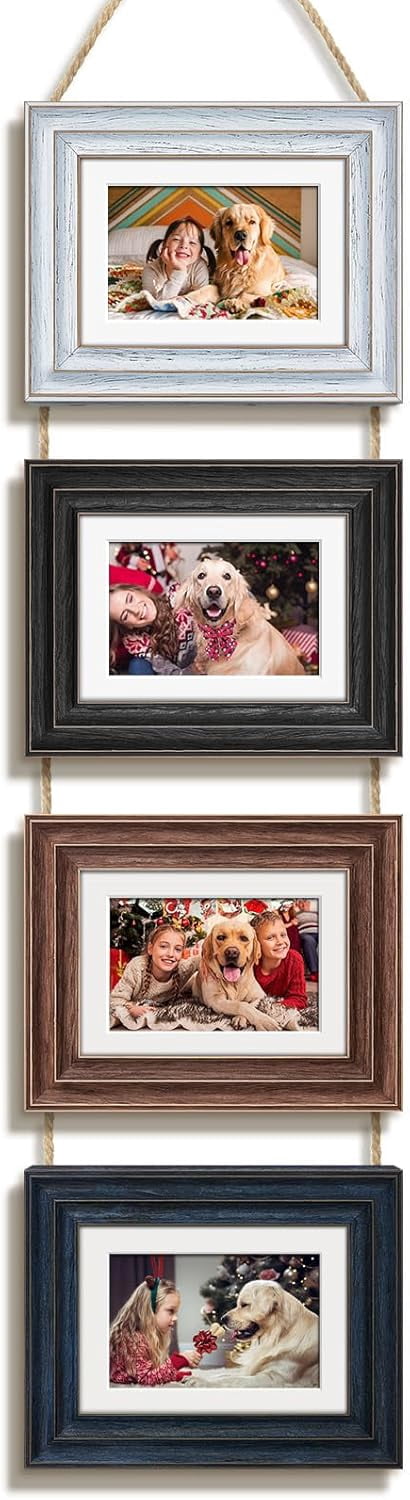 5x7 Hanging Picture Frames Collage Wall Decor with 4x6 Mat,High ...
