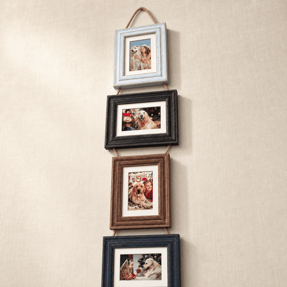 5x7 Hanging Picture Frames Collwall Decor With 4x6 Mat Horizontal And Vertical Interleavedbination High Definition Temped Glwood Grain White Black Brown Blue Mixorted Color 1pack