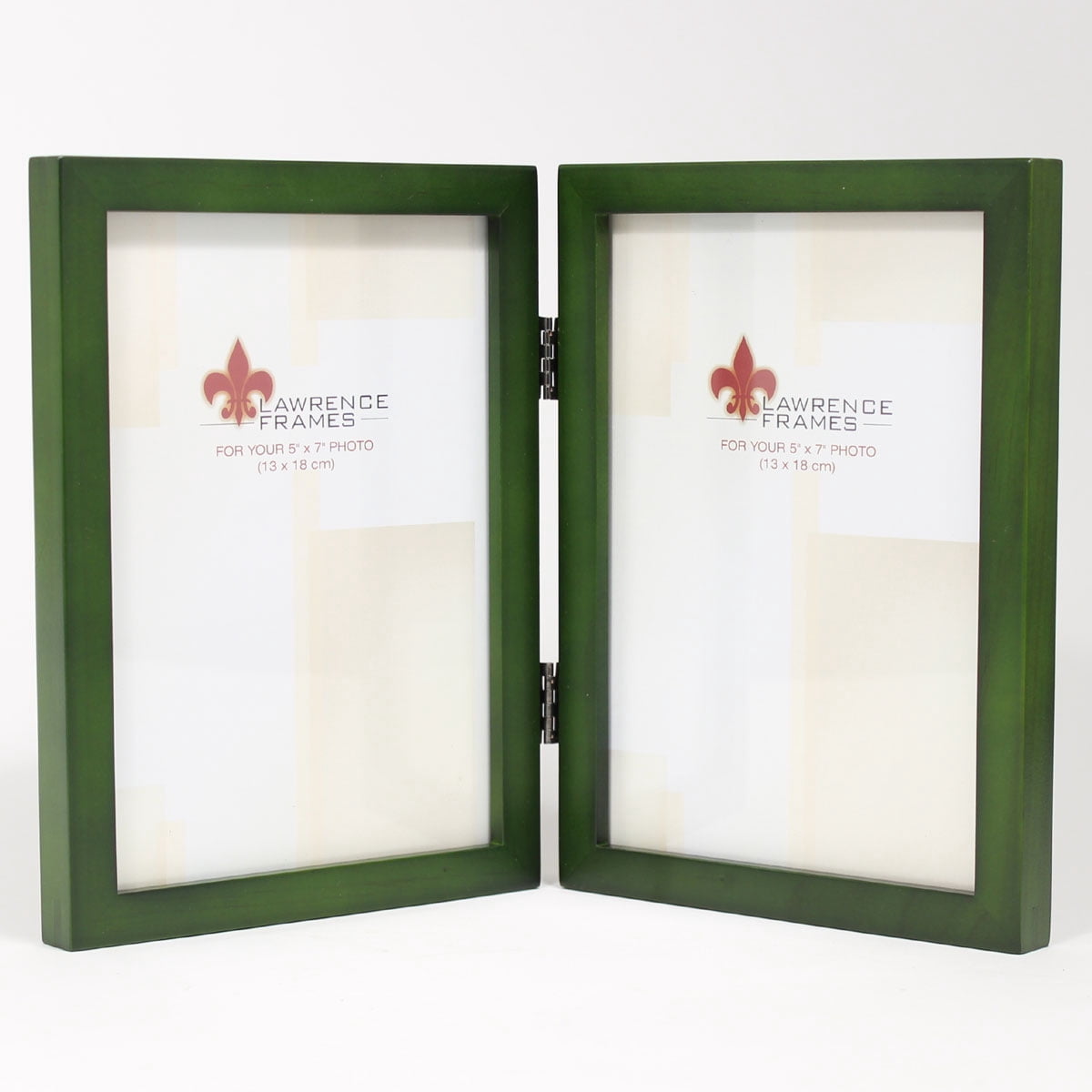 Lawrence Frames 755864D Hinged Double Picture Frame - White Wood, Holds Two 4x6 Photos Horizontal