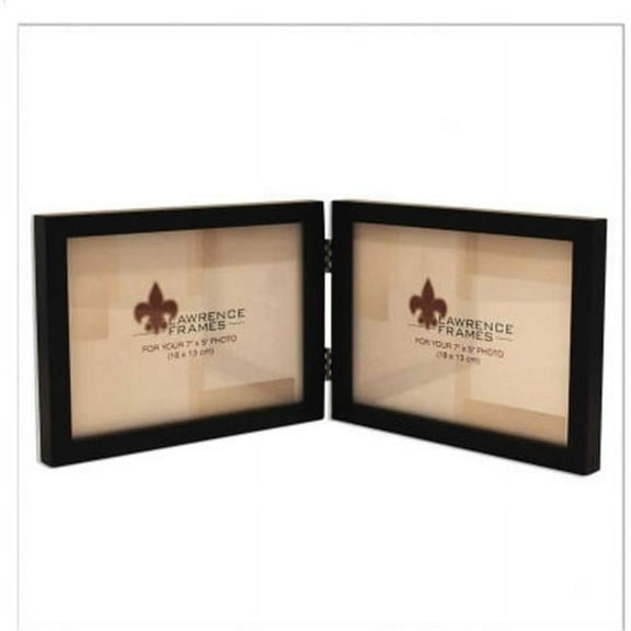 5x7 Hinged Double - Horizontal - Black Wood Picture Frame - Gallery Collection