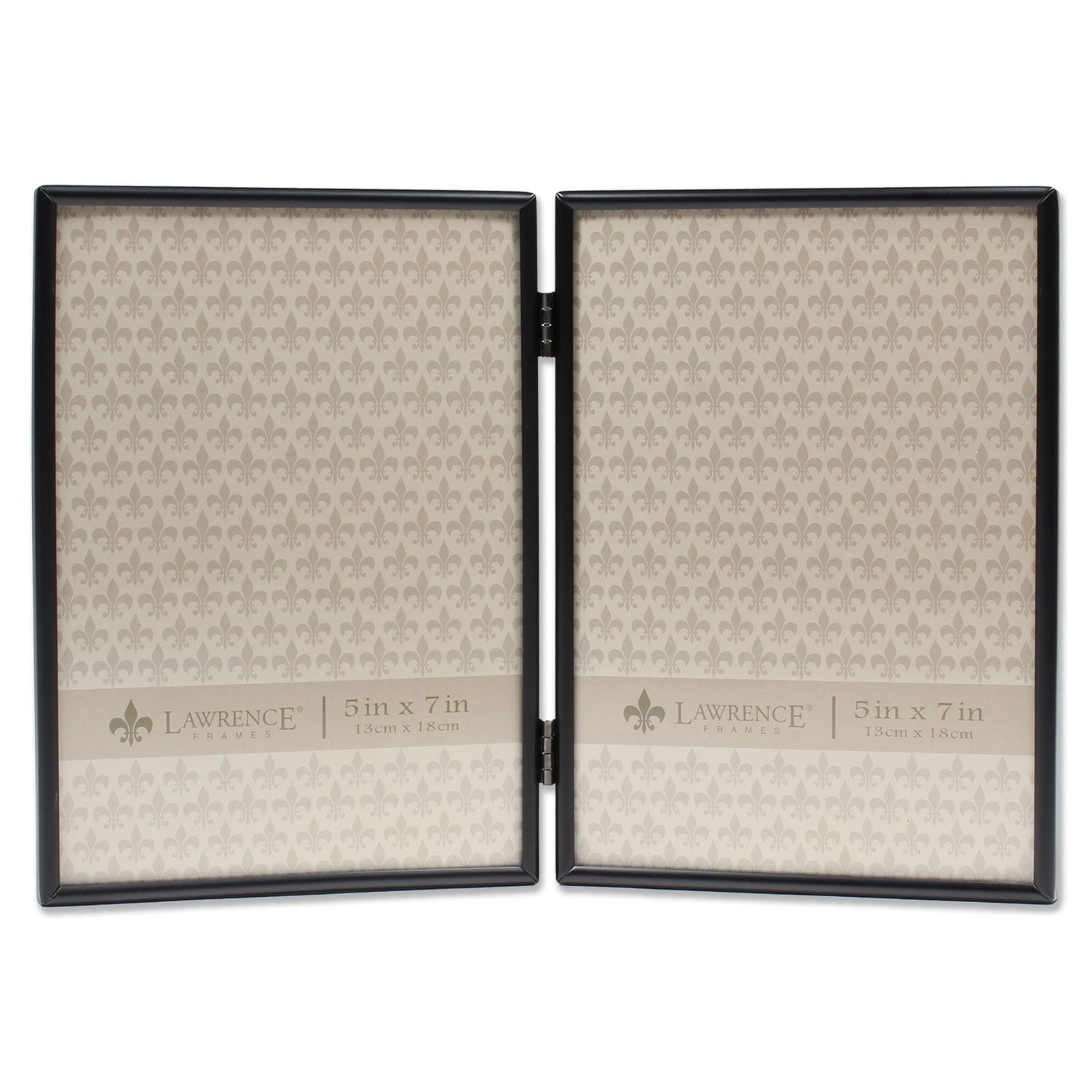 5x7 Hinged Double Simply Black Picture Frame