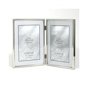 5x7 Hinged Double Simply Silver Metal Picture Frame