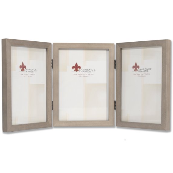 5x7 Hinged Triple Gray Wood Picture Frame - Gallery Collection